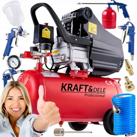 Olejový kompresor 24L KD400 + súprava 8v1 KD400-K3