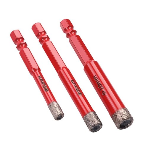 Sada diamantových dierových píl na kameninu, 3-dielna, HEX 6, 8, 10 mm, KD12645