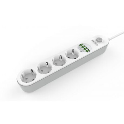 2m predlžovací kábel s USB a 5 zásuvkami KD4030