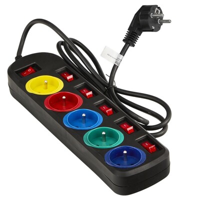 Predlžovací kábel 1,5 m 5 zásuviek ČIERNA KD4000-CZ